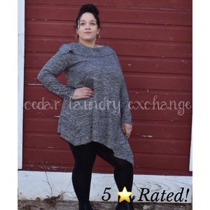 Gray Asymmetrical Plus Size Tunic - 5 Star Rated